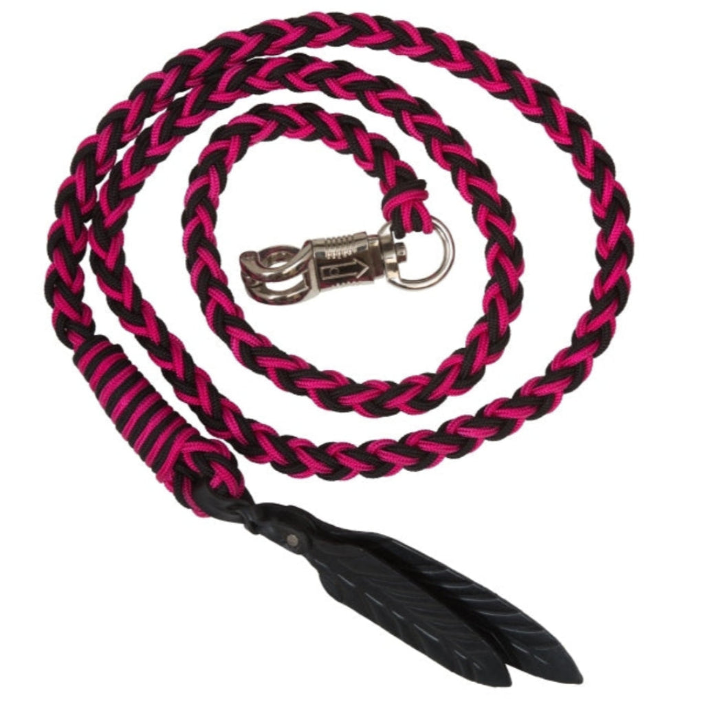 'Amber' Lead and Tie Rope in Black/Raspberry - Barefoot Saddles Australia